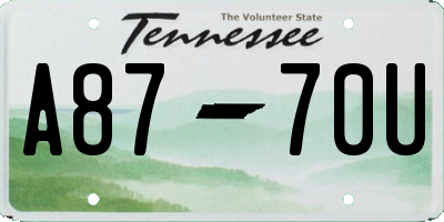 TN license plate A8770U