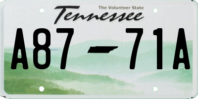 TN license plate A8771A