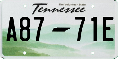 TN license plate A8771E