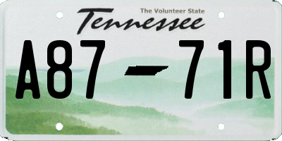 TN license plate A8771R