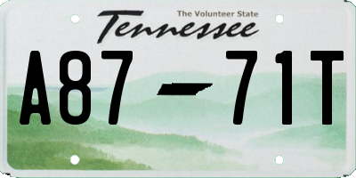 TN license plate A8771T