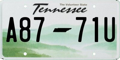 TN license plate A8771U