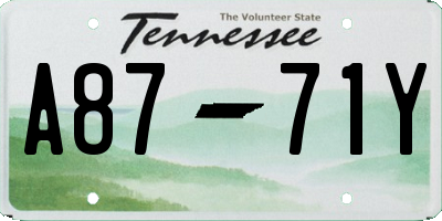 TN license plate A8771Y