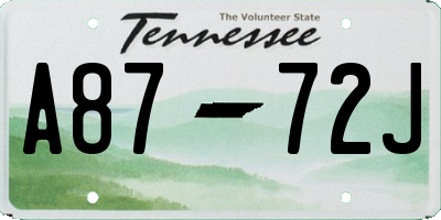 TN license plate A8772J