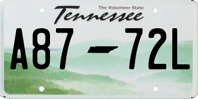 TN license plate A8772L
