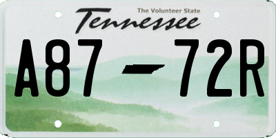 TN license plate A8772R