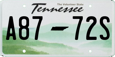 TN license plate A8772S