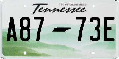 TN license plate A8773E