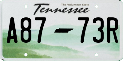 TN license plate A8773R
