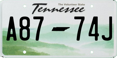 TN license plate A8774J