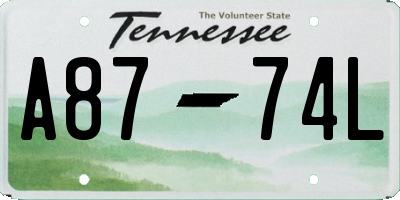 TN license plate A8774L
