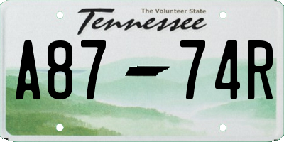 TN license plate A8774R