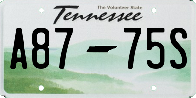 TN license plate A8775S
