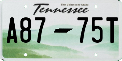 TN license plate A8775T