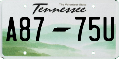 TN license plate A8775U