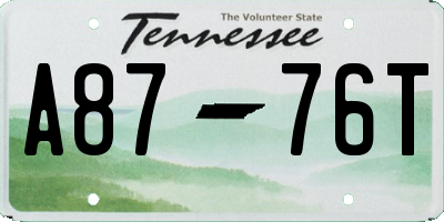 TN license plate A8776T