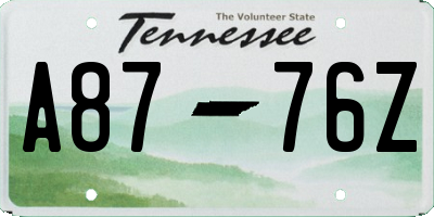 TN license plate A8776Z