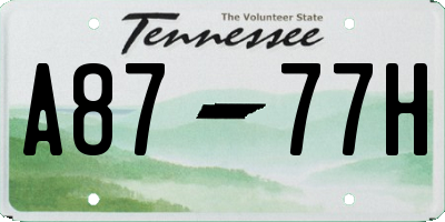TN license plate A8777H