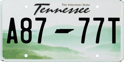 TN license plate A8777T