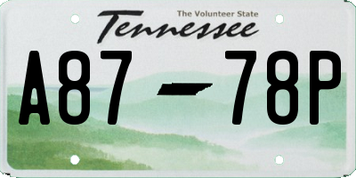 TN license plate A8778P