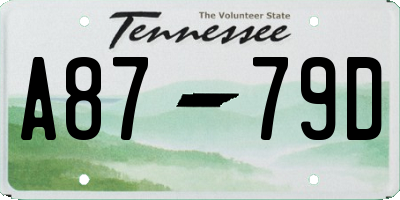 TN license plate A8779D