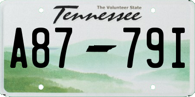 TN license plate A8779I