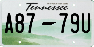 TN license plate A8779U
