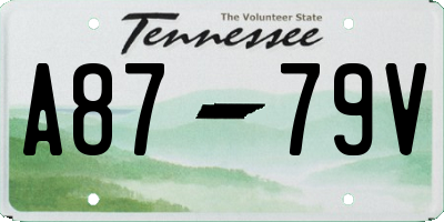 TN license plate A8779V