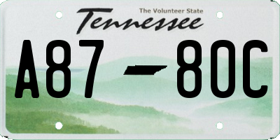 TN license plate A8780C