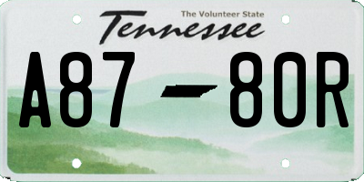 TN license plate A8780R