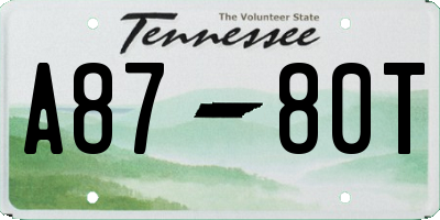 TN license plate A8780T