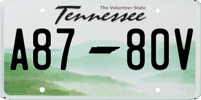 TN license plate A8780V