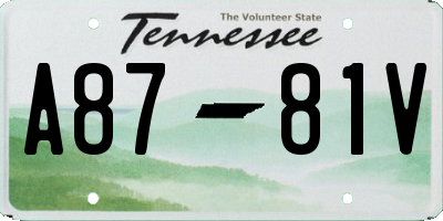 TN license plate A8781V