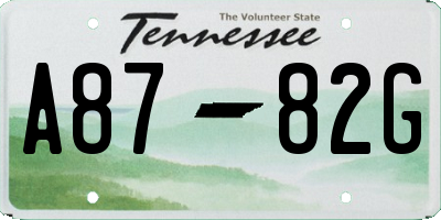 TN license plate A8782G