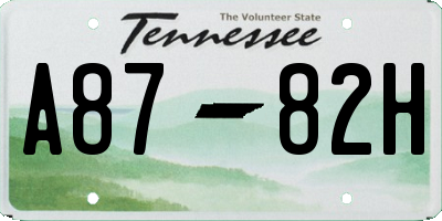 TN license plate A8782H