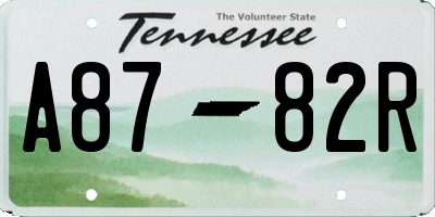 TN license plate A8782R