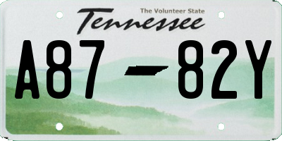 TN license plate A8782Y