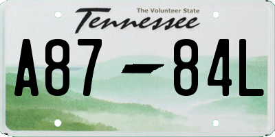 TN license plate A8784L