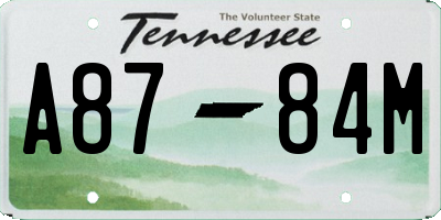 TN license plate A8784M