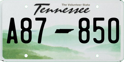 TN license plate A8785O