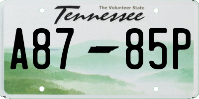 TN license plate A8785P