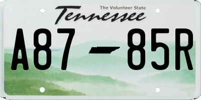 TN license plate A8785R