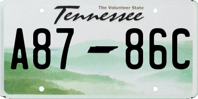 TN license plate A8786C