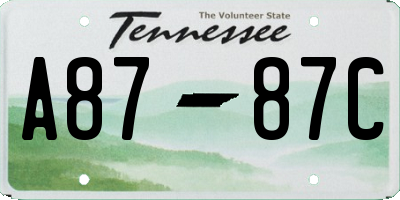 TN license plate A8787C