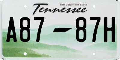 TN license plate A8787H