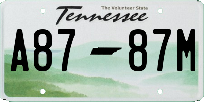 TN license plate A8787M