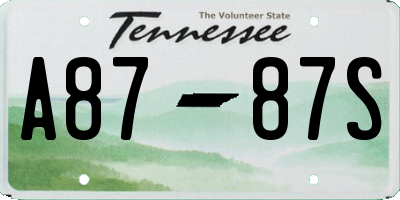 TN license plate A8787S
