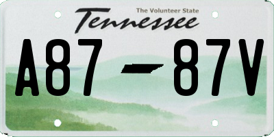 TN license plate A8787V