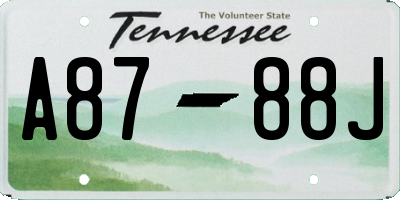 TN license plate A8788J