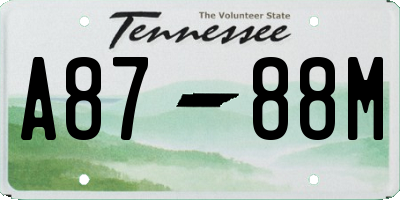 TN license plate A8788M